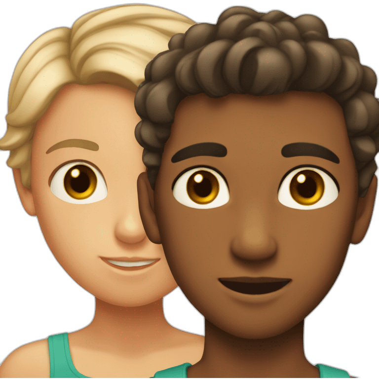 Fair skin boy and lightly tanned girl emoji