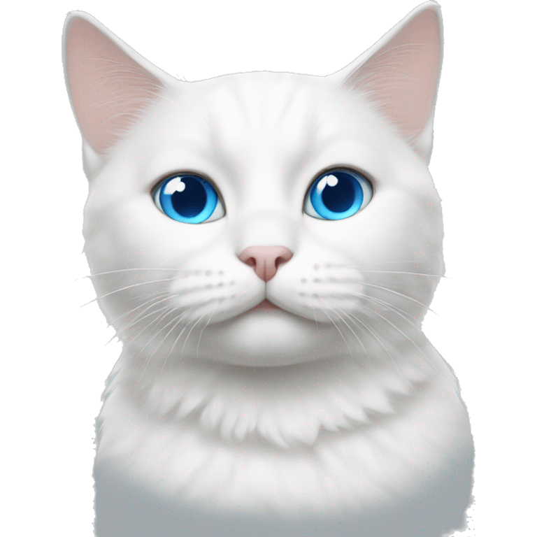 white cat blue eyes emoji