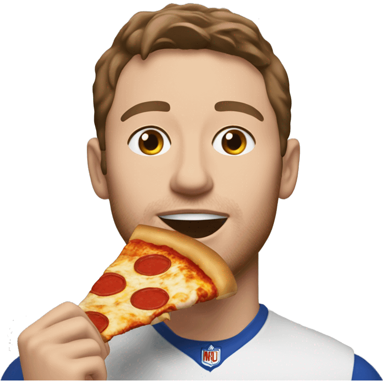 Josh Allen eating pizza emoji