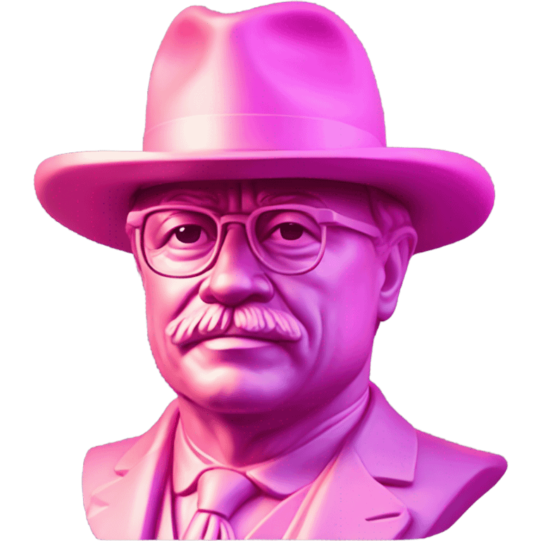 Pink ombre Theodore Roosevelt statue  emoji