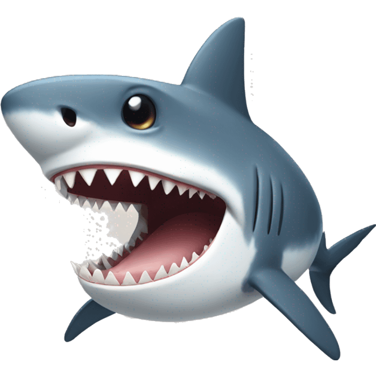 A shark with a humans tooth emoji