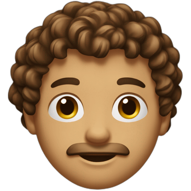 homme peau bronzé cheveux brun bouclés  emoji