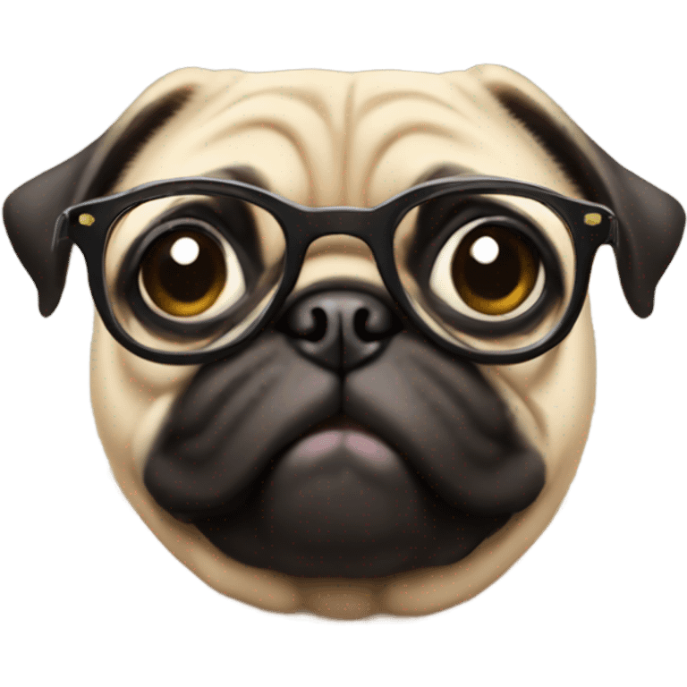 Pugs with glasses emoji