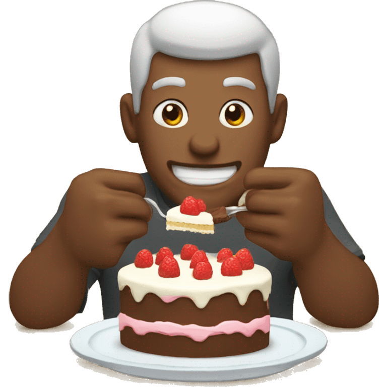 One punc man eating cake emoji