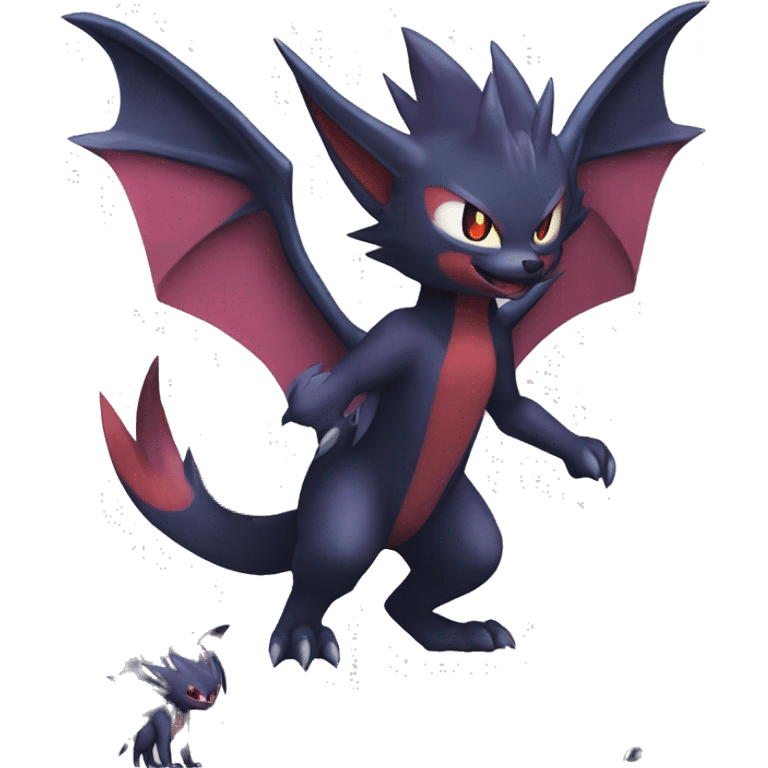  Kawaii Cool Nargacuga-Noivern-Noibat-Litten-Zorua-Zoroark-Fakemon-fusion full body emoji