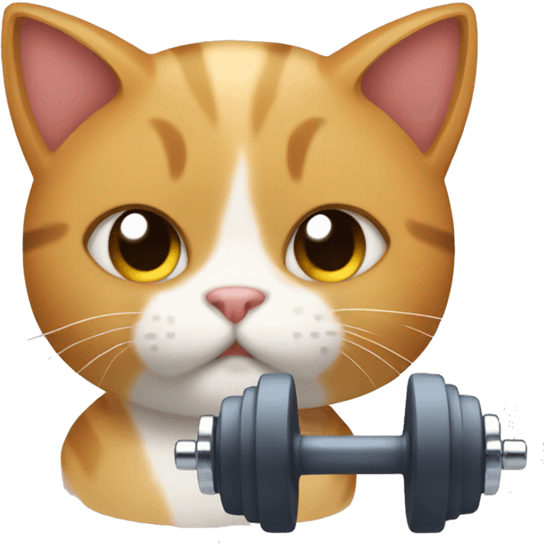 Cat with dumbbell emoji