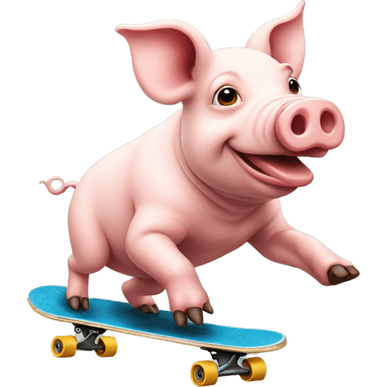 Pig skateboarding emoji