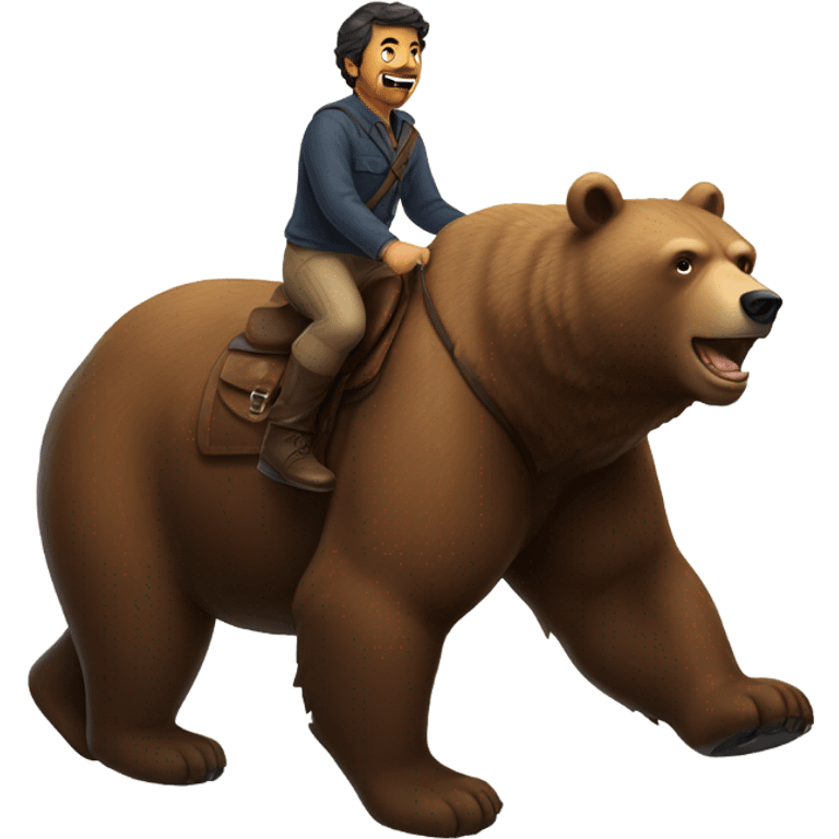 Man riding a bear emoji