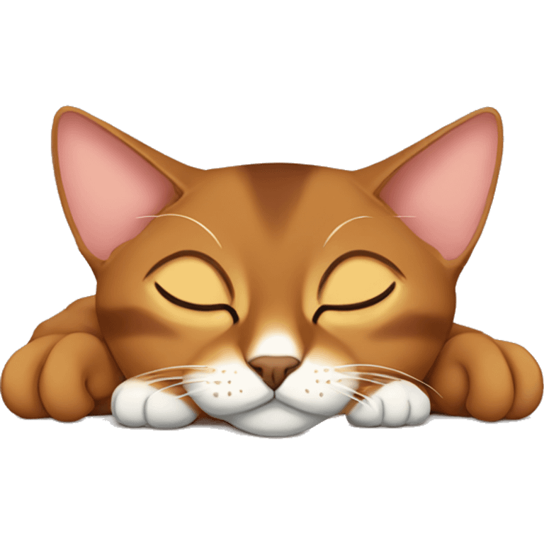 Abyssinian cat is sleeping emoji