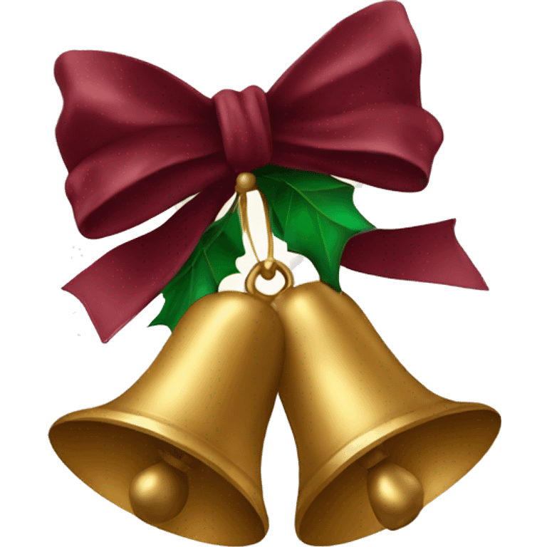 Christmas bells with a maroon bow emoji