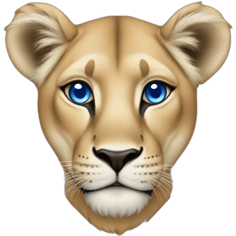 Lioness with blue eyes emoji