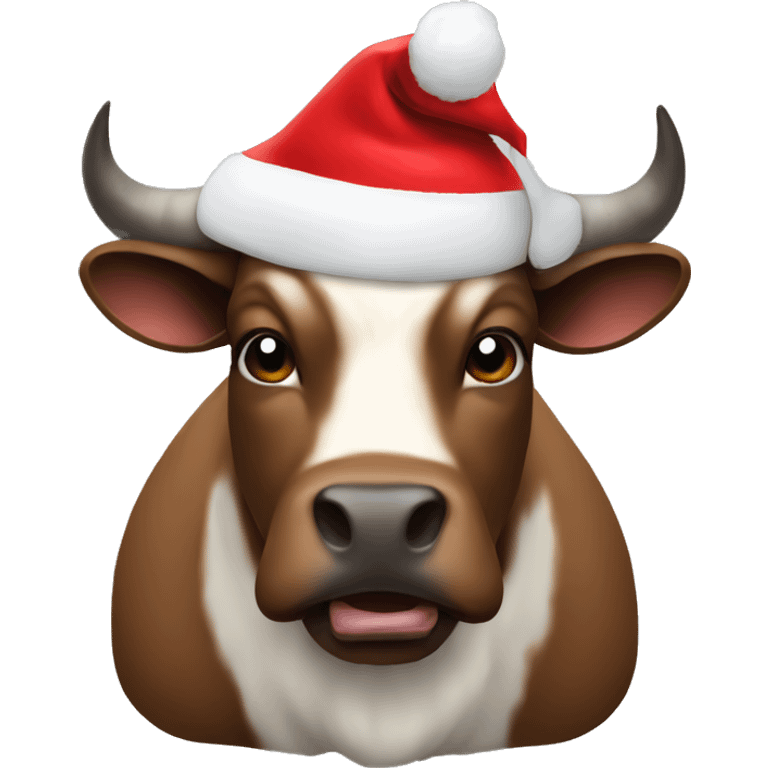 Bull with Santa Hat emoji