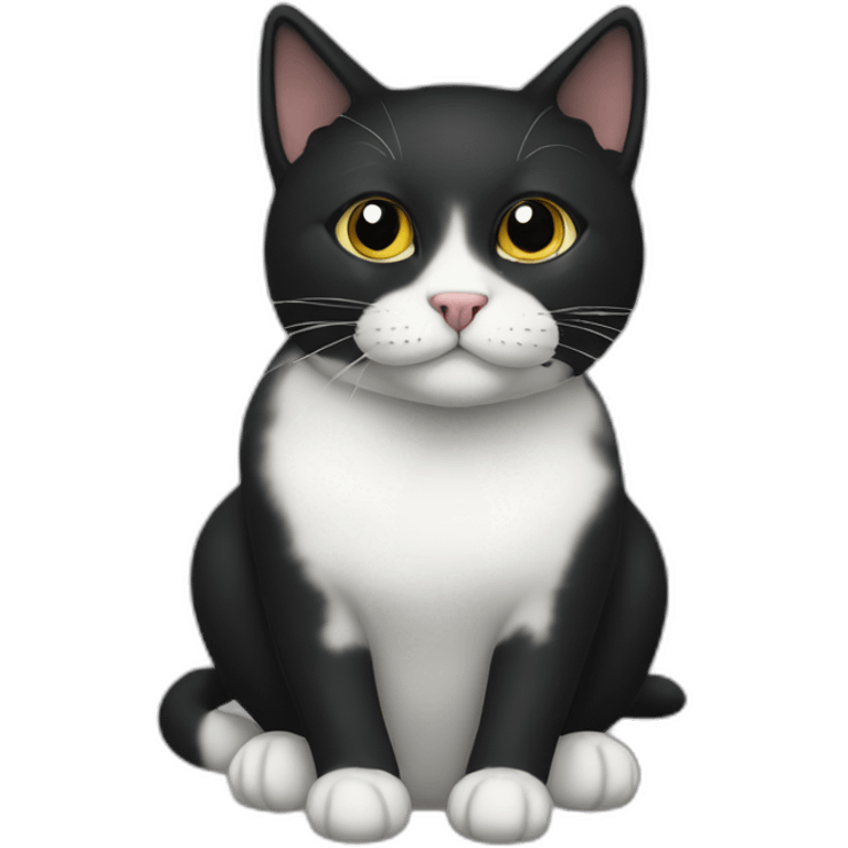 Black sndxwhute Cat with black spot emoji