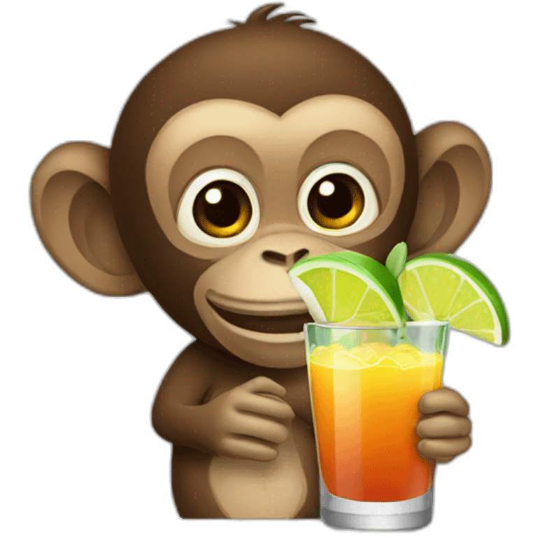 Monkey drinking a margarita emoji