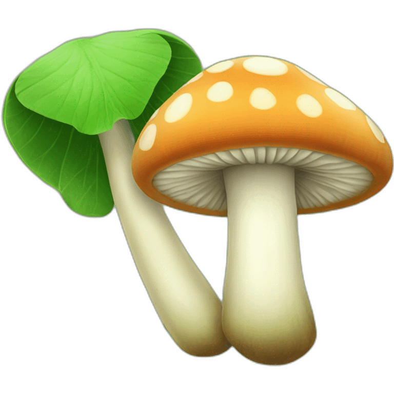 Green Mushroom with two leaves on top emoji