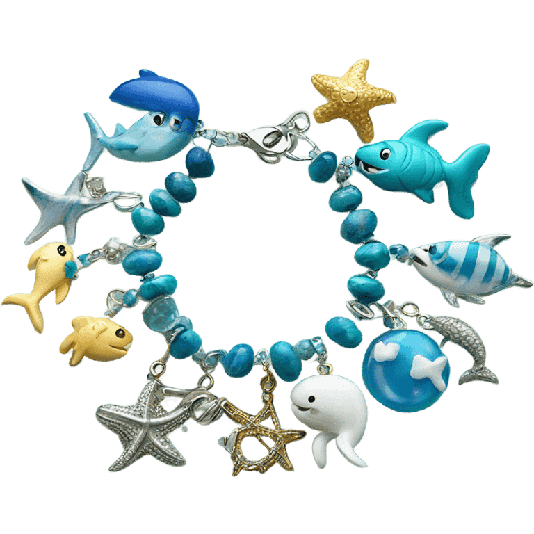 ocean themed charm bracelet emoji