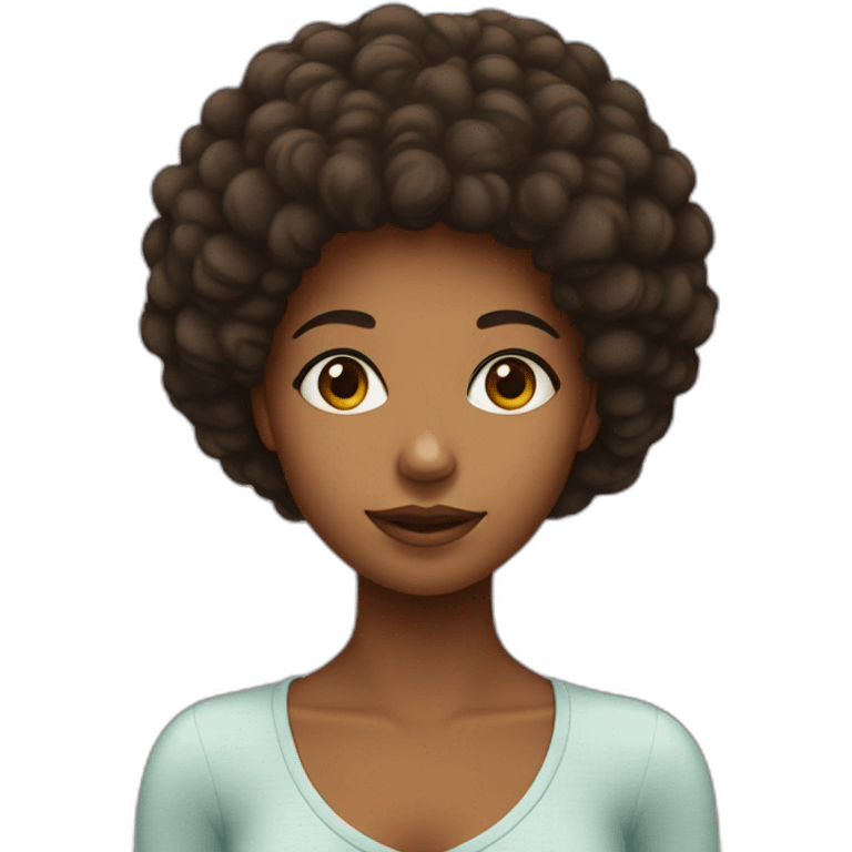 Fille avec un afro emoji