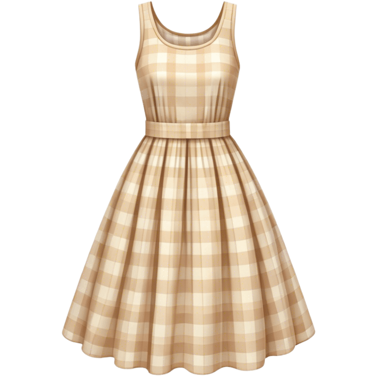 pastel beige plaid spring dress floating in the air emoji