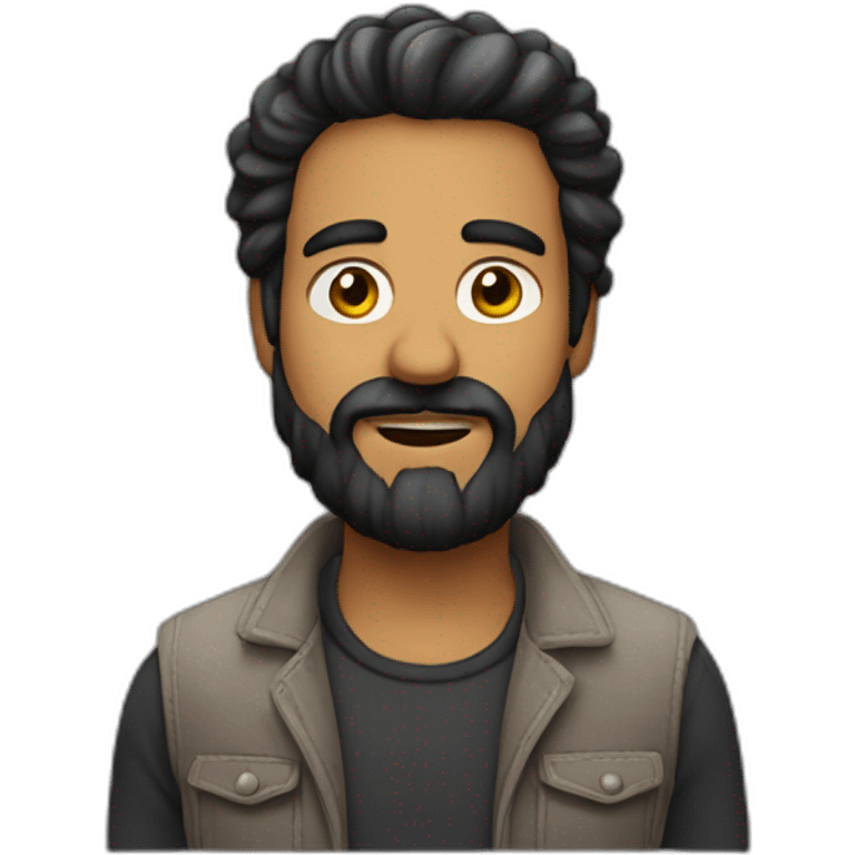 Hombre-con-entradas-y-barba-negra-larga emoji