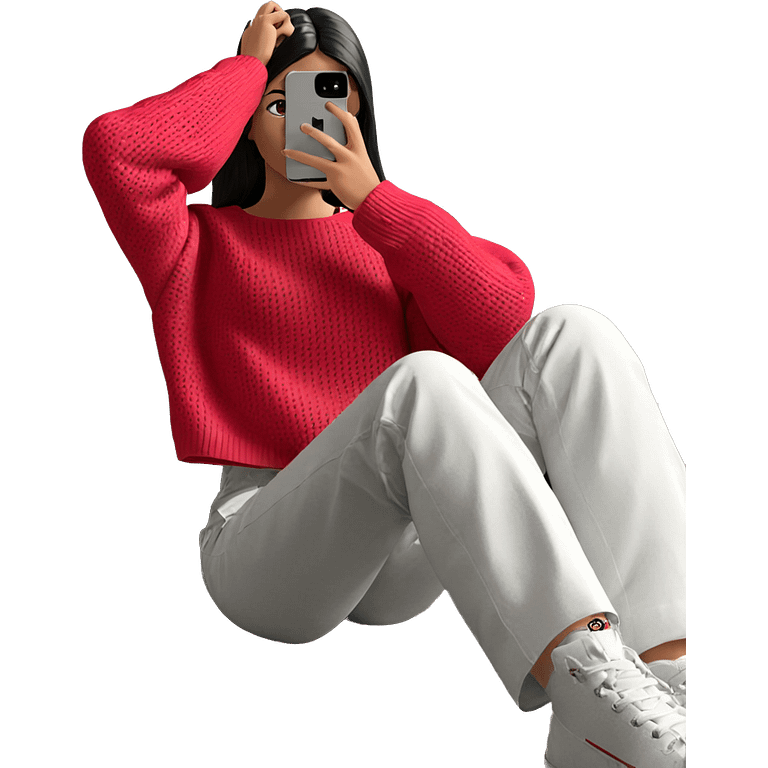 girl with phone on pillow emoji