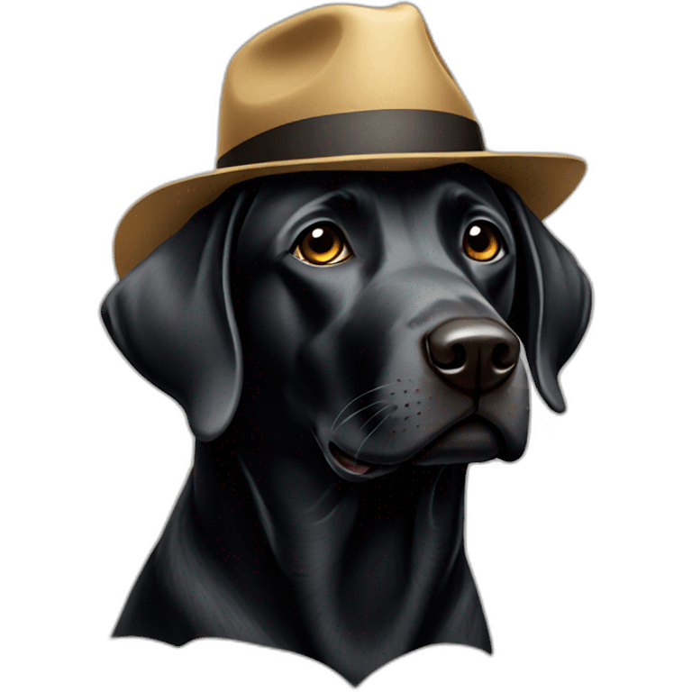 Black  labrador with hat emoji