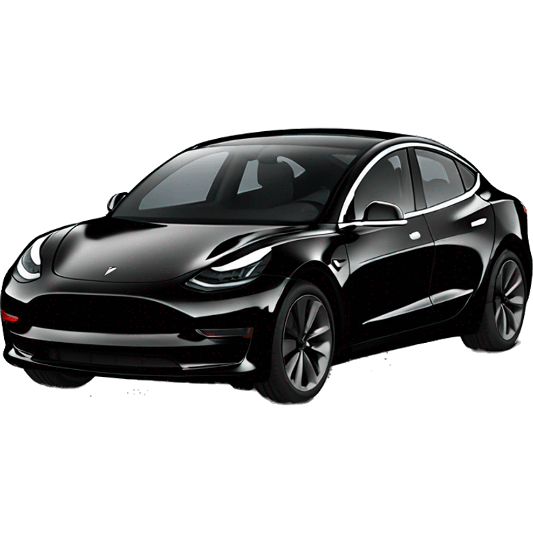 Black Tesla model 3 emoji