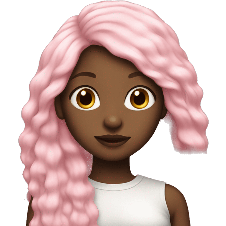 Light Pink long hair black girl emoji