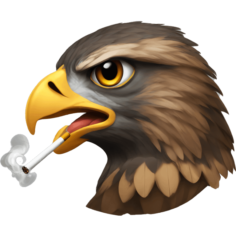 Hawk smoking a cigarette  emoji