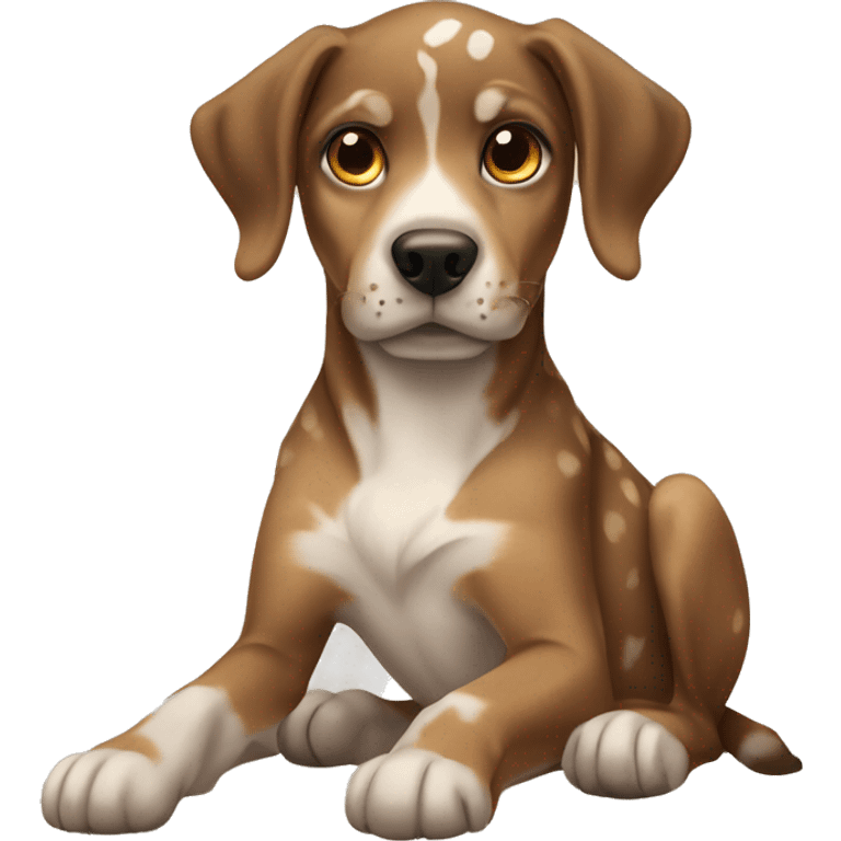 brown fawn and white Catahoula leopard dog emoji