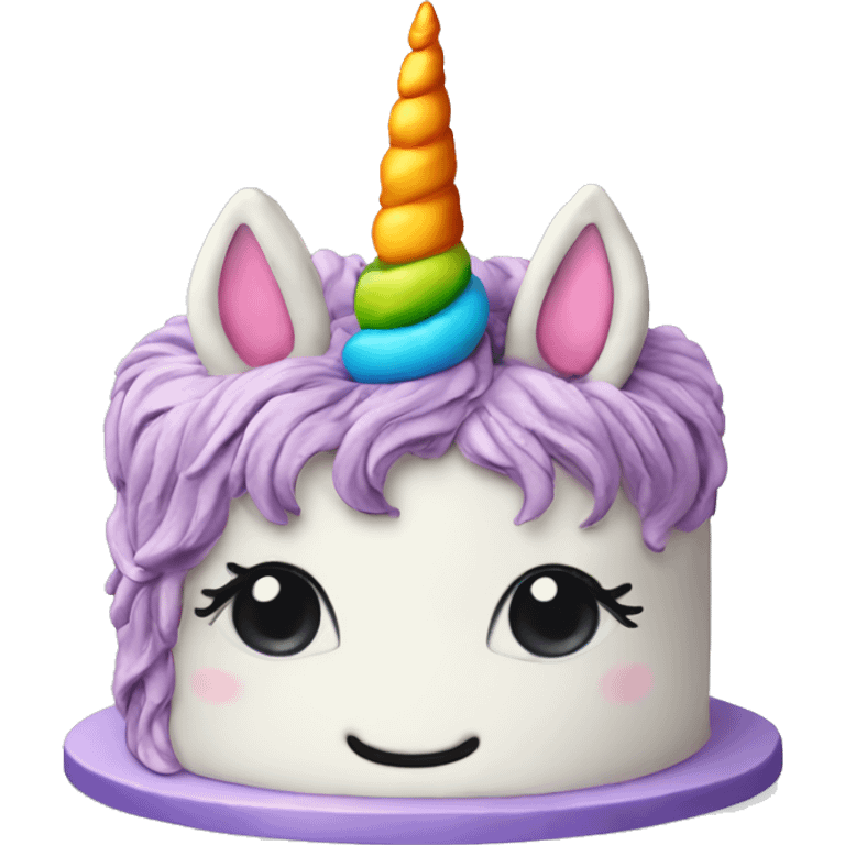 "Unicorn cake, realistic style" emoji