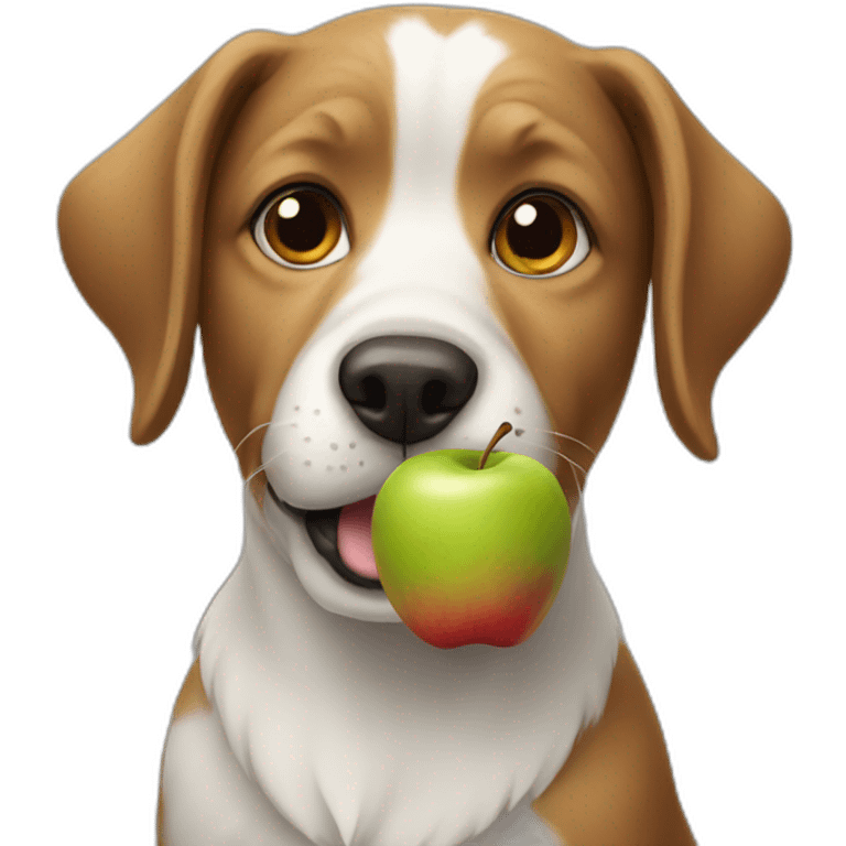 Dog with apple  emoji