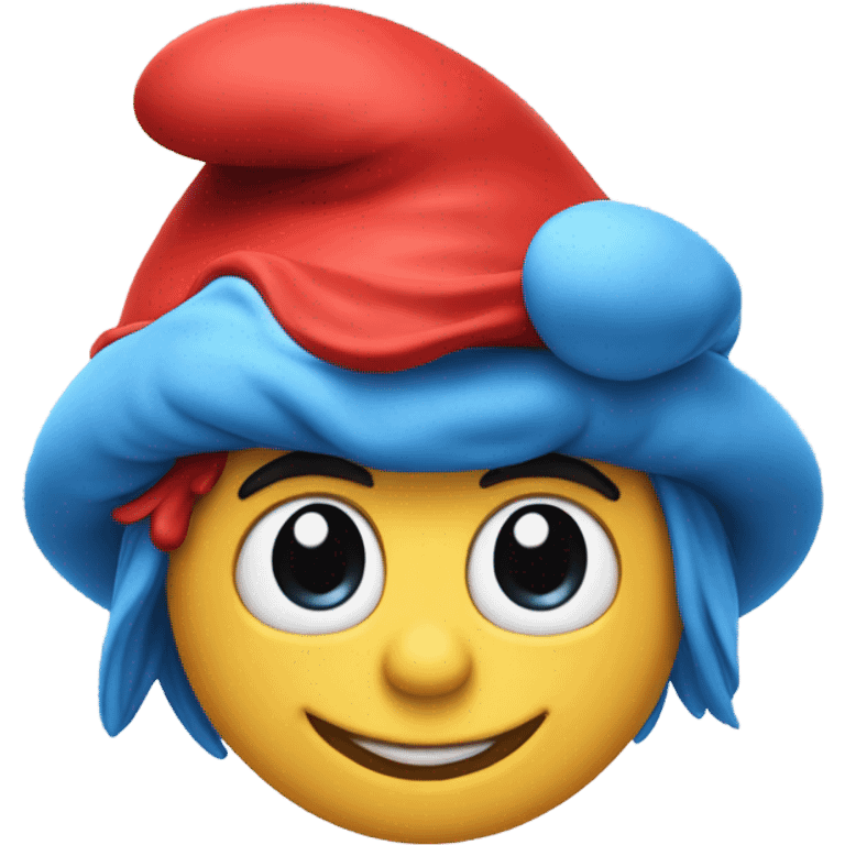 Smurf with red hat emoji