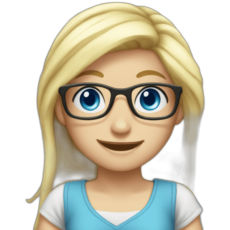 girl nerd blue eyes blond dancing emoji