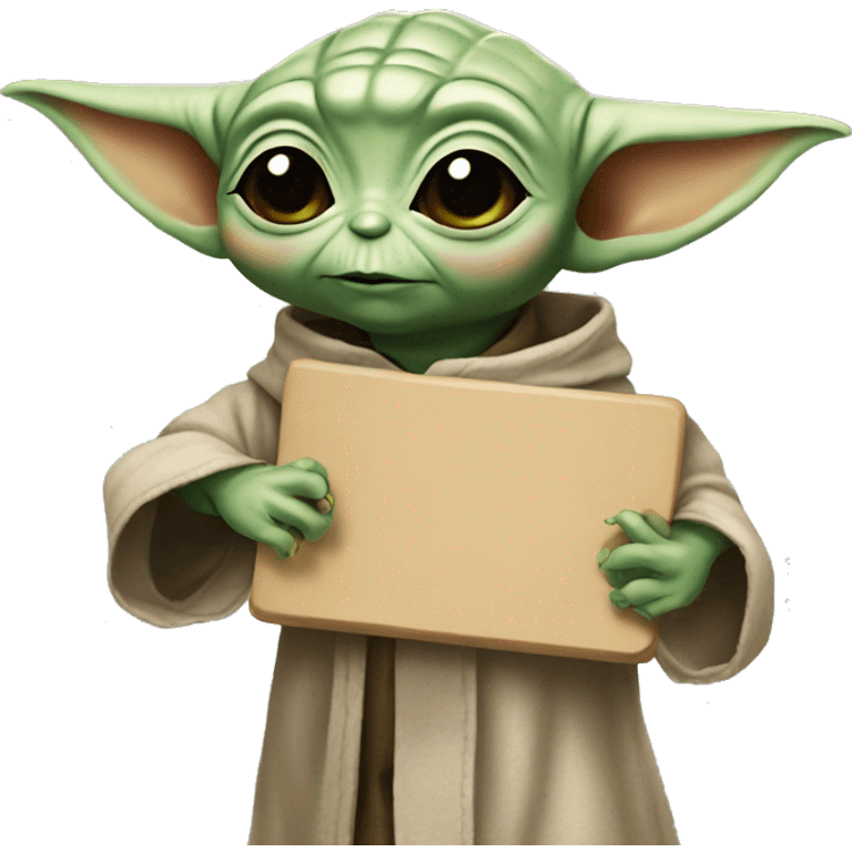 BABY YODA HOLDING A PAINTING BOARD emoji