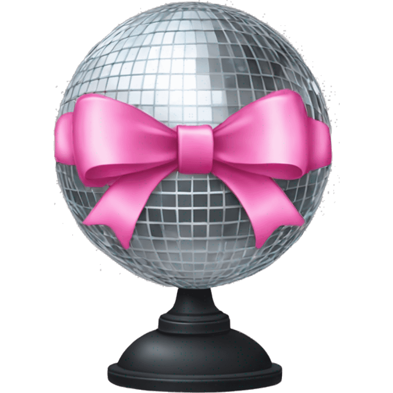 a disco ball with a pink bow  emoji