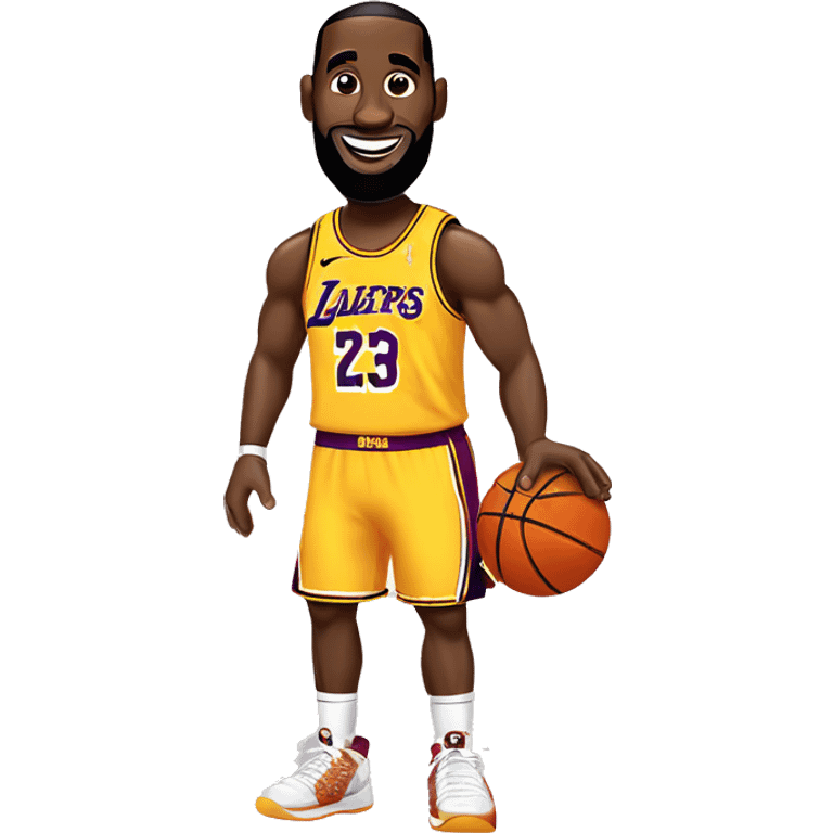 lebron james with basketball emoji