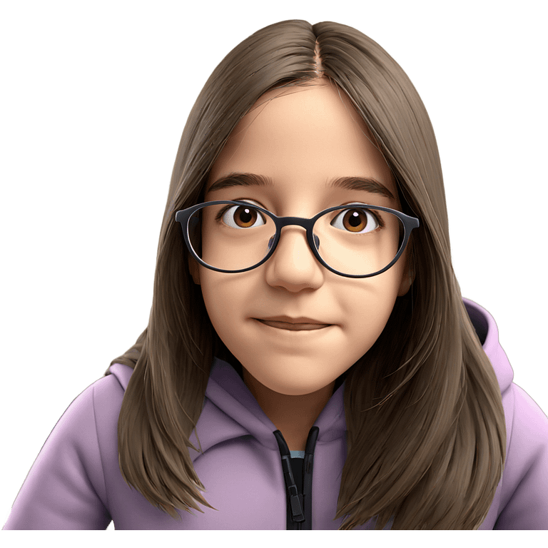 girl with glasses in focus emoji