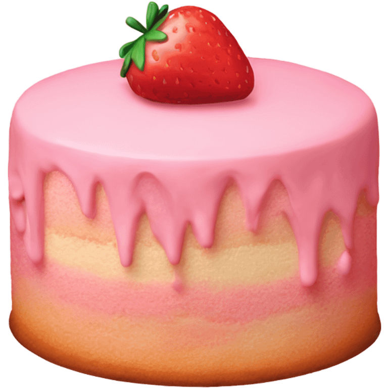 Light pink cake with strawberry on top  emoji