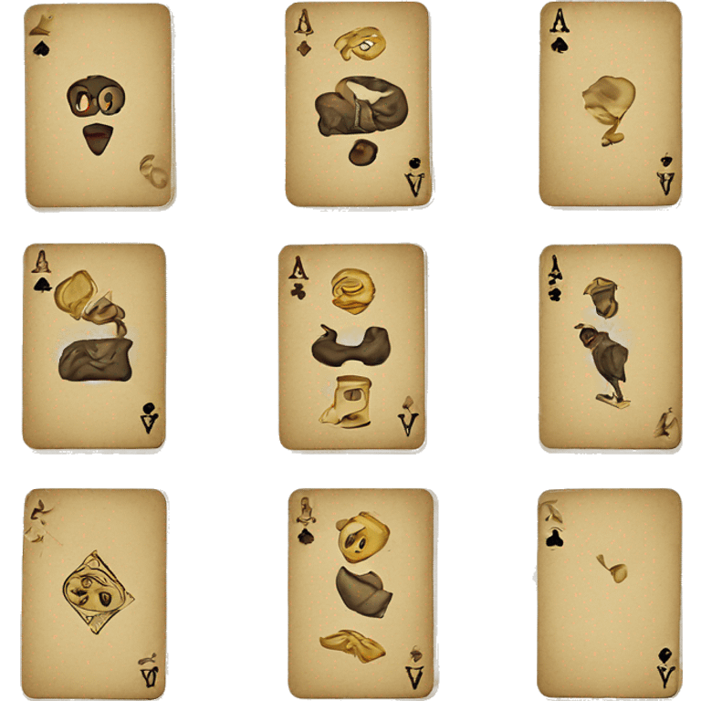 Beige vintage deck cards emoji