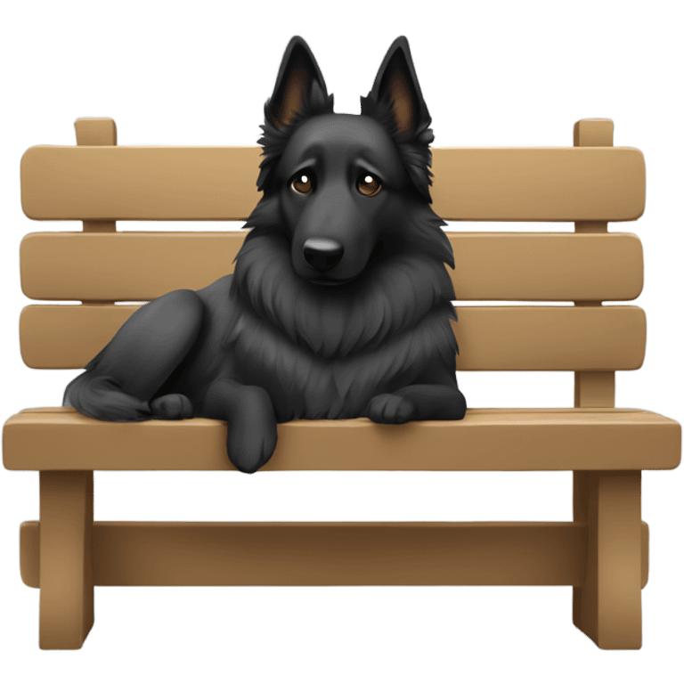 Belgian shepherd dog sleeping in a bench emoji