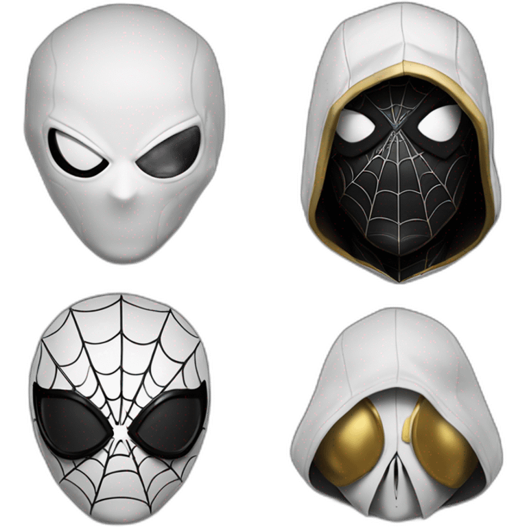 spider man déguiser en assassin's creed noir et doré emoji