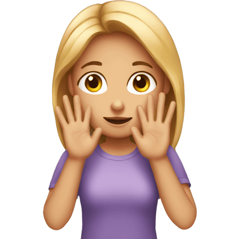 A girl doing a question with her hand in her face emoji