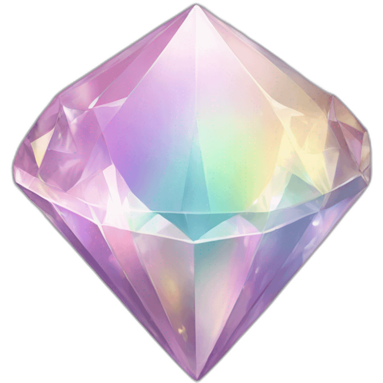 Pastel iridescent rainbow crystal diamond emoji