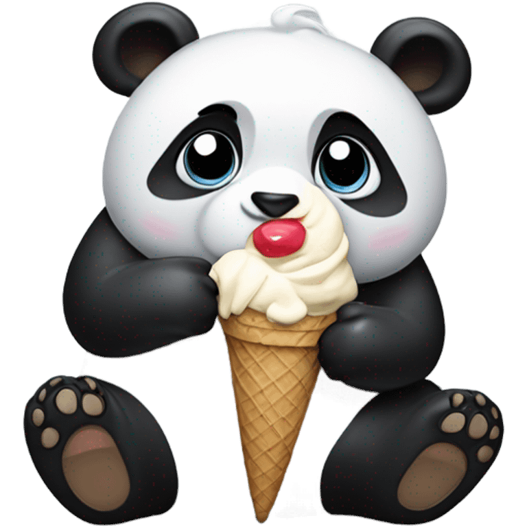 Panda eating ice cream emoji