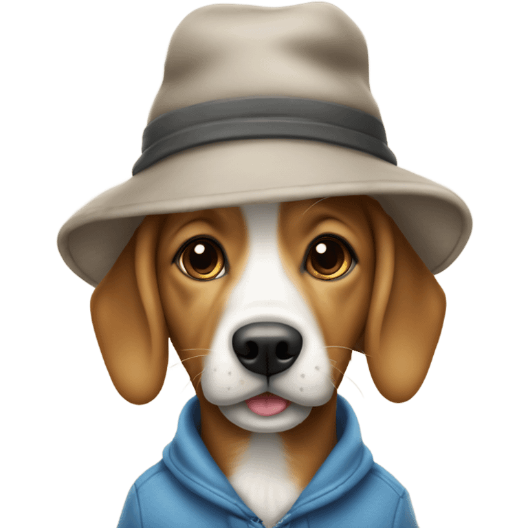 Cachorro com gorro de papai Joel  emoji