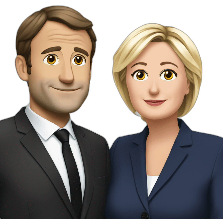 Macron et marine le pen emoji