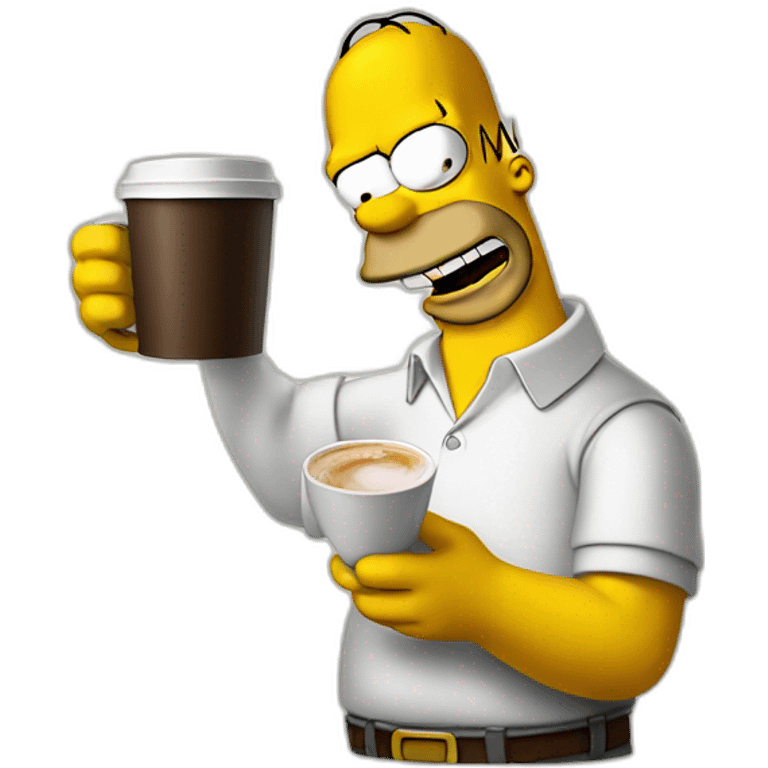 homer simpson holding a cup of coffee emoji