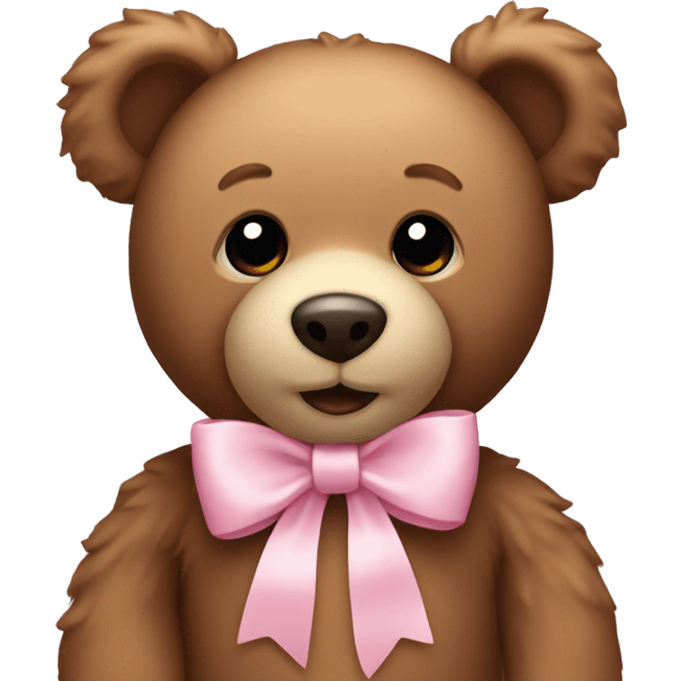 Teddy bear with light pink bow  emoji