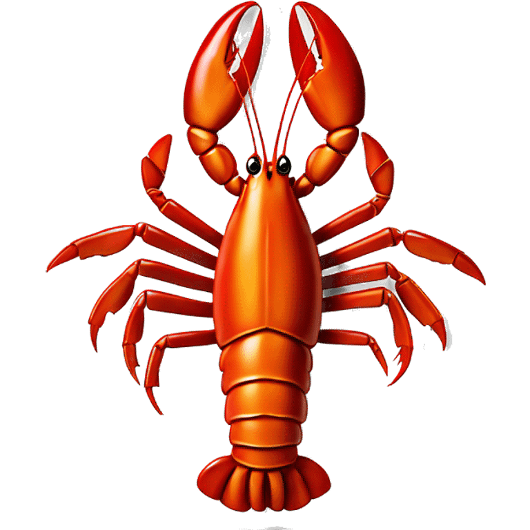 cooked red lobster served on a plate, with a focus on its claws and tail, vibrant and appetizing.” emoji