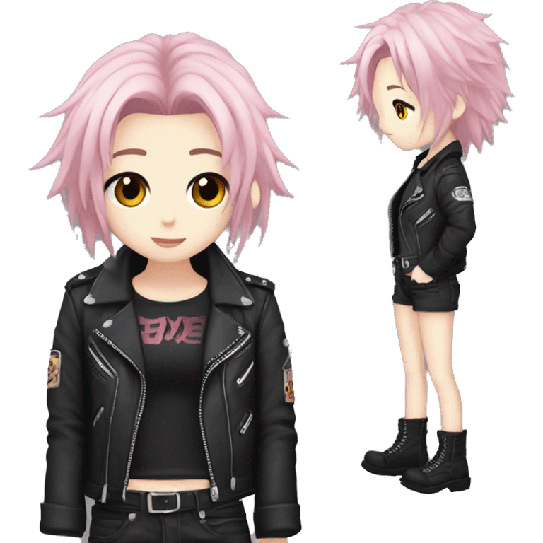 vkei kawaii rocker anime simplistic biker cute japanese blush emoji